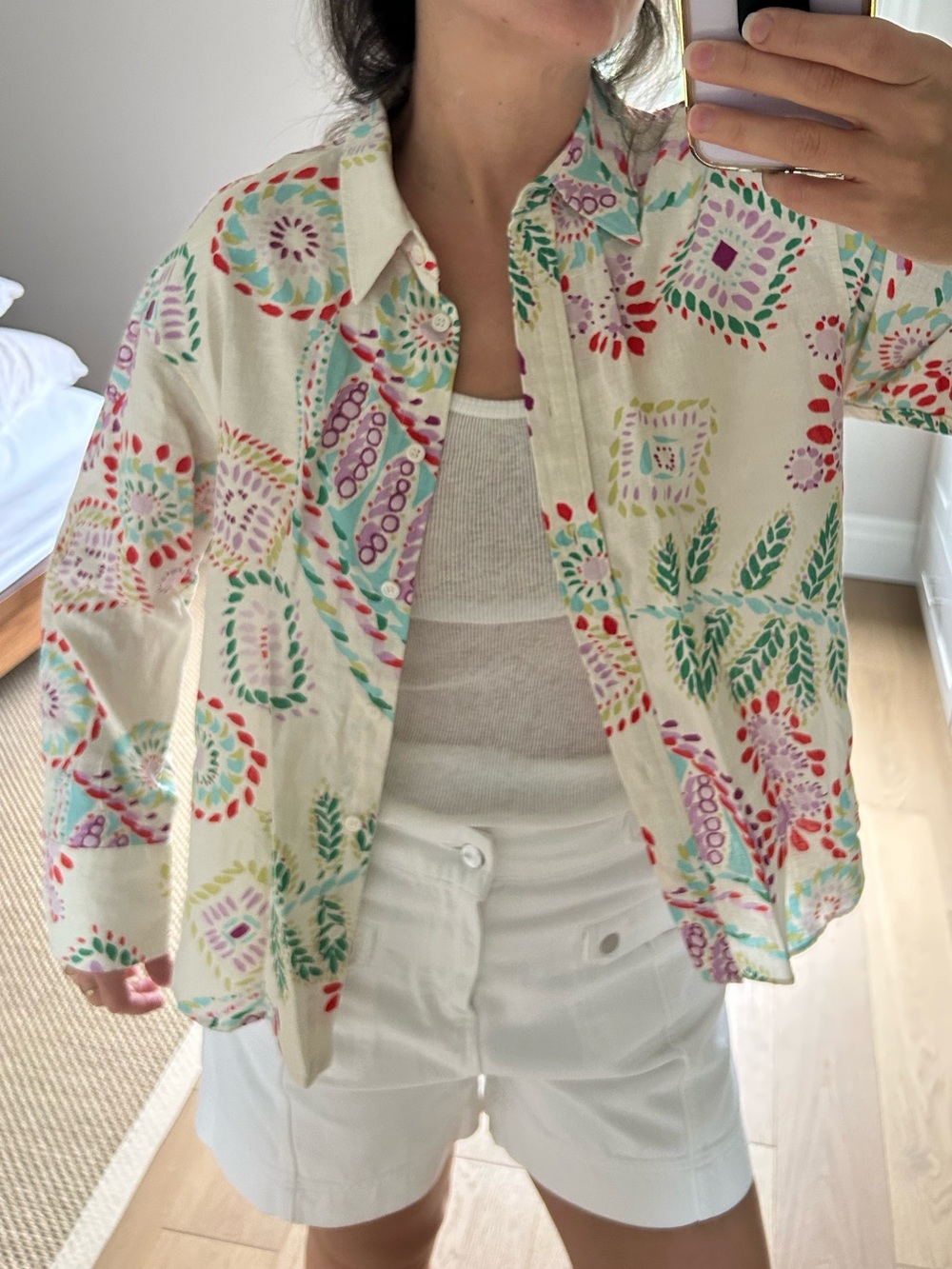 Women’s Multicolor Printed Button-Up Shirt